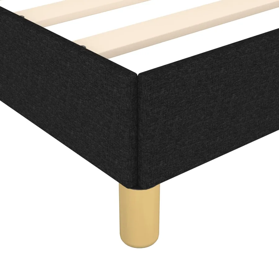 Cadre de lit sans matelas noir 120x190 cm tissu - 9