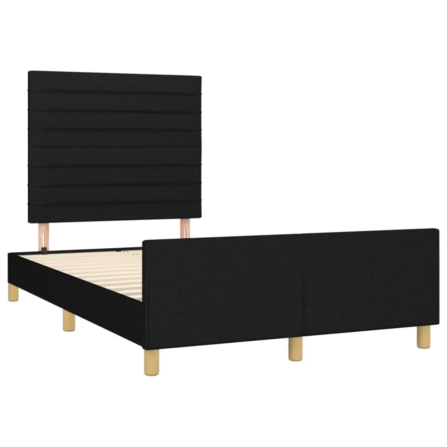 Cadre de lit sans matelas noir 120x190 cm tissu - 3