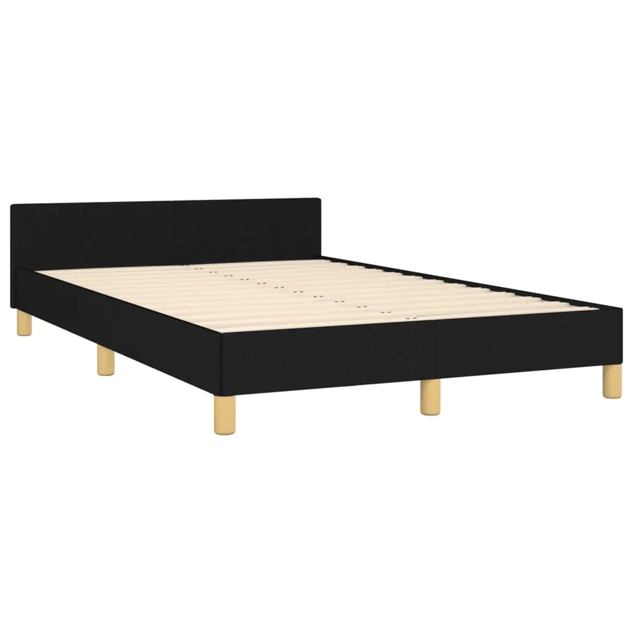 Cadre de lit sans matelas noir 120x190 cm tissu - 5