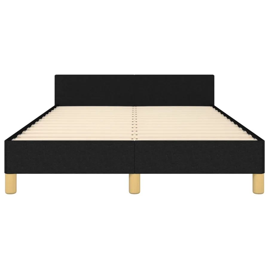 Cadre de lit sans matelas noir 120x190 cm tissu - 6