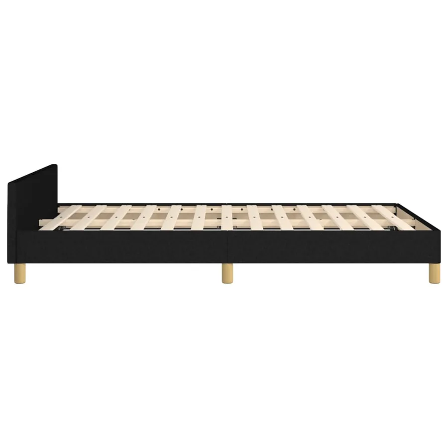 Cadre de lit sans matelas noir 120x190 cm tissu - 7