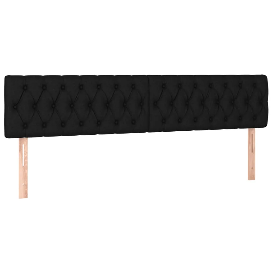 Cadre de lit sans matelas noir 120x190 cm tissu - 8