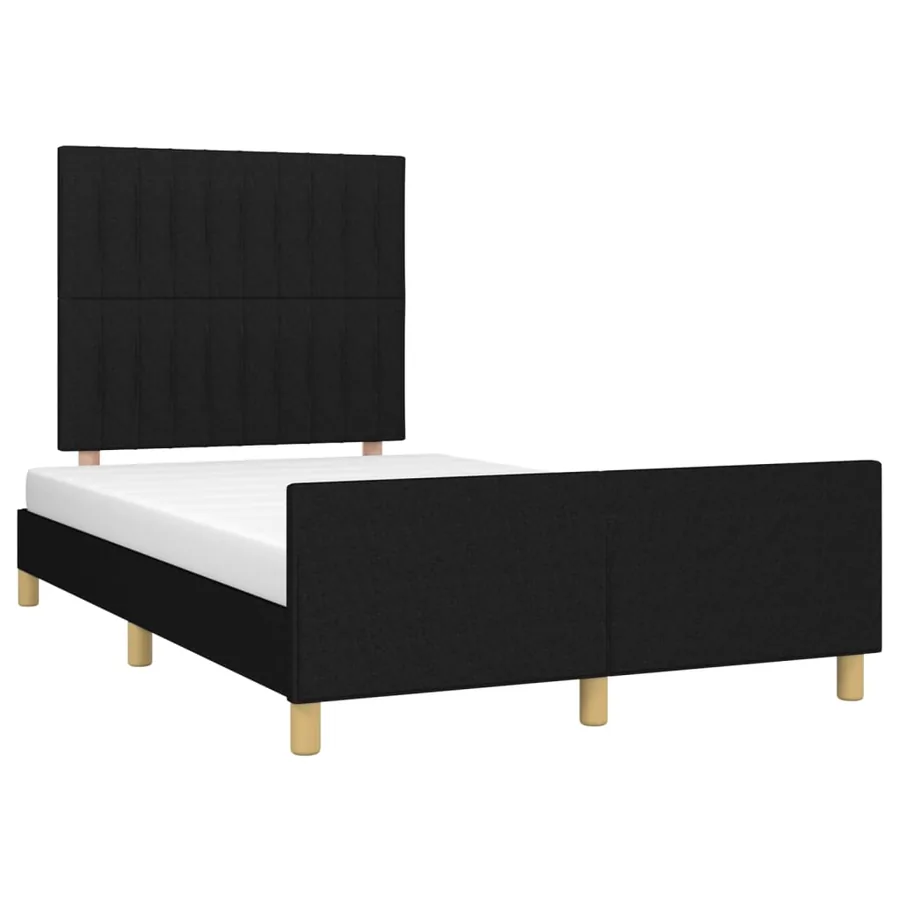 Cadre de lit sans matelas noir 120x190 cm tissu - 4