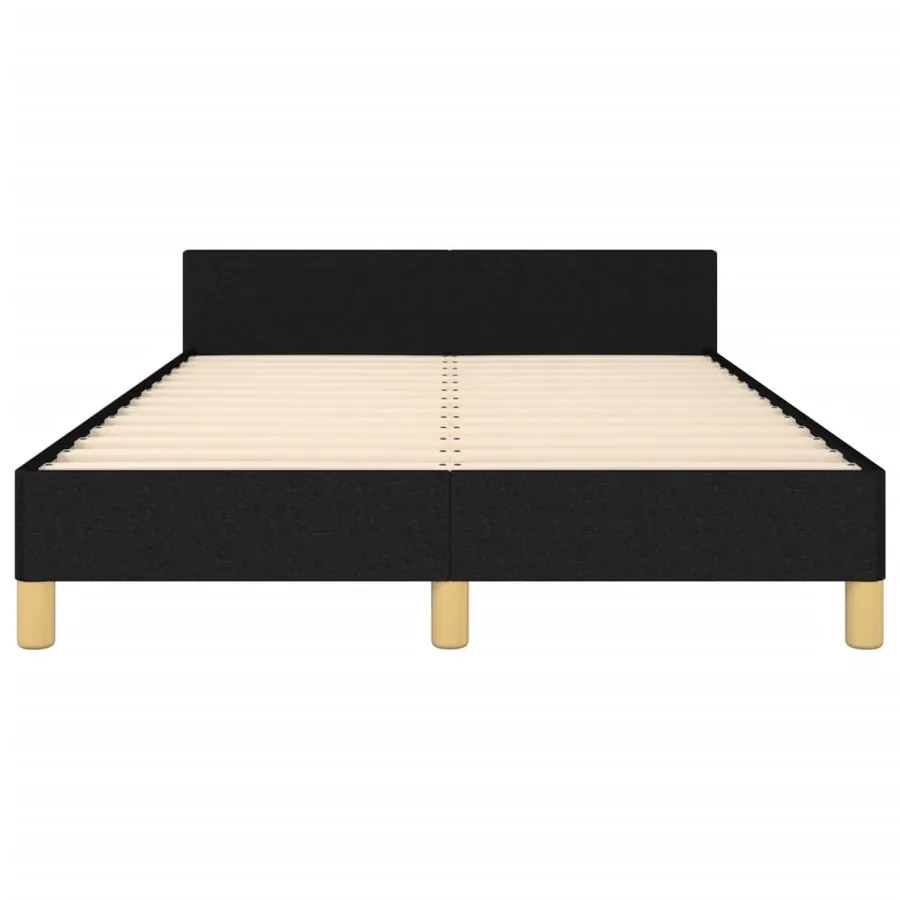 Cadre de lit sans matelas noir 120x190 cm tissu - 6