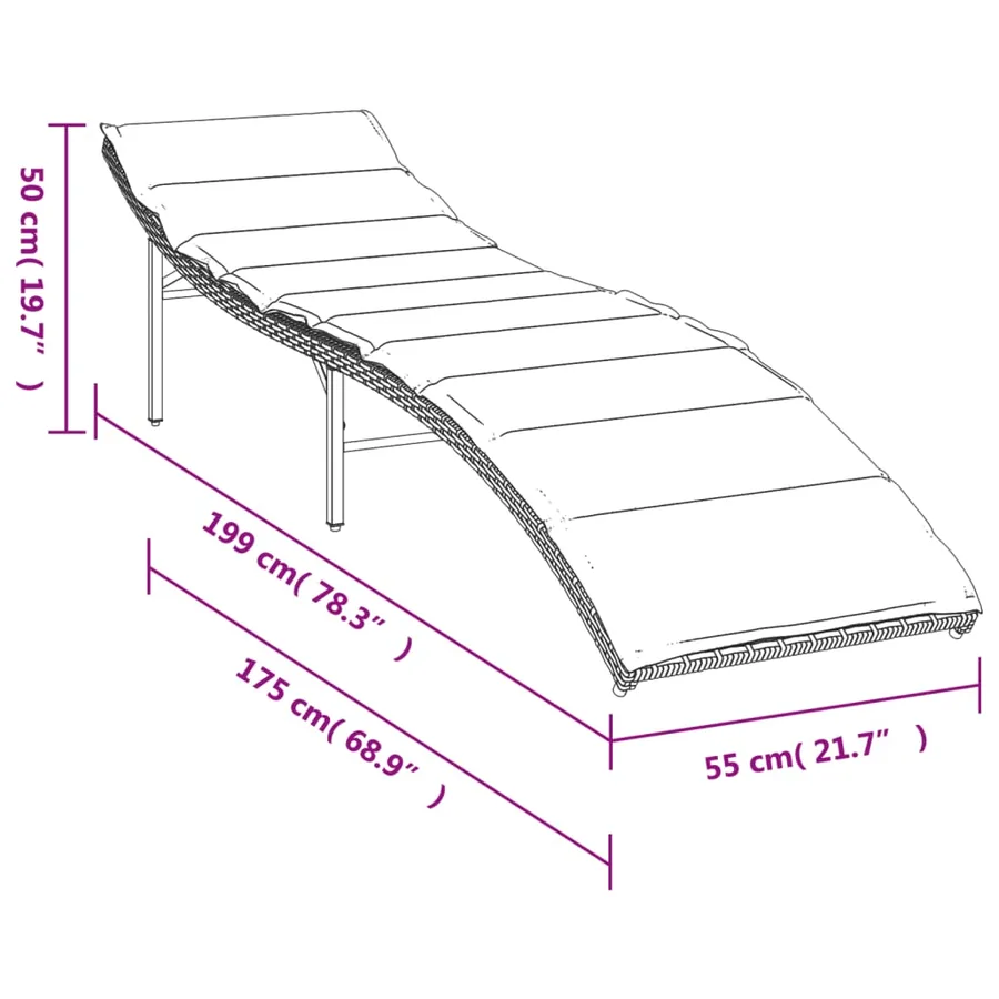 Chaises longues lot de 2 avec coussins beige résine tressée - 9