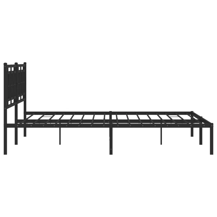 Cadre de lit métal sans matelas avec tête de lit noir 193x203cm - 6