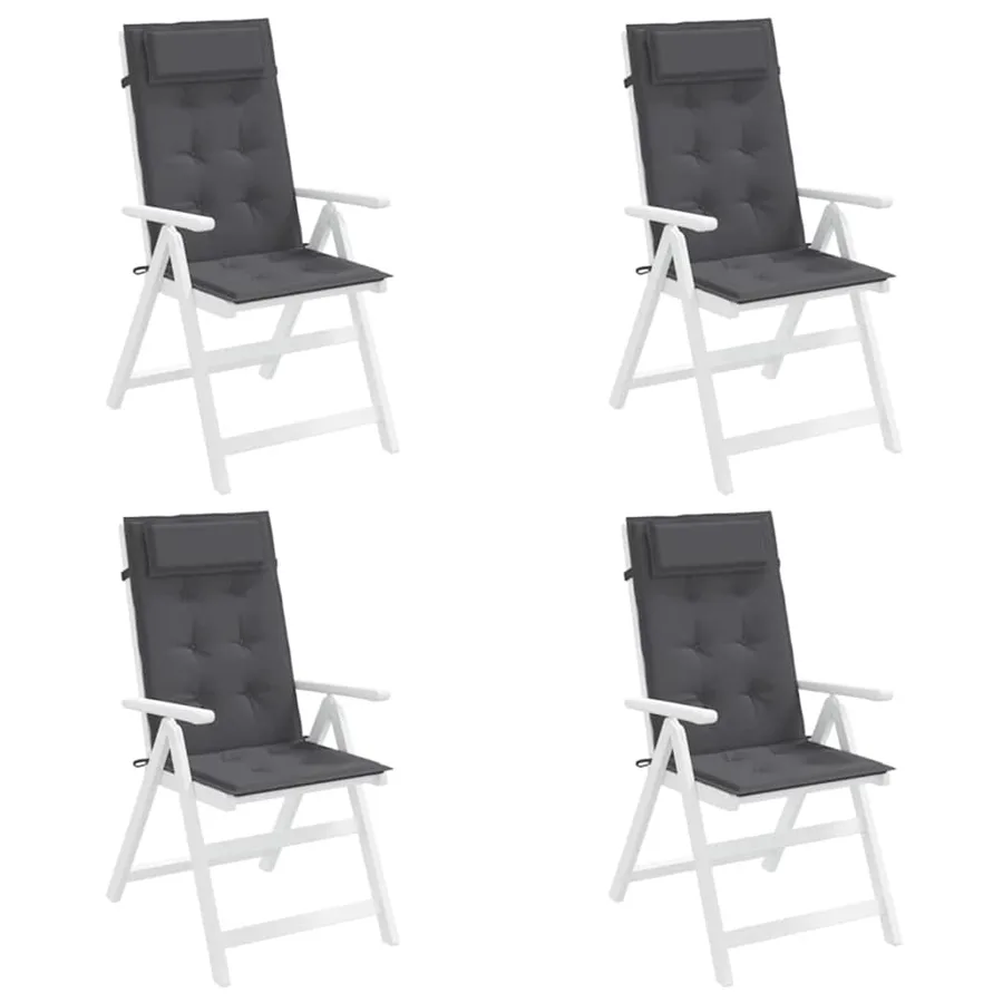 Coussins de chaise à dossier haut lot de 4 anthracite - 4