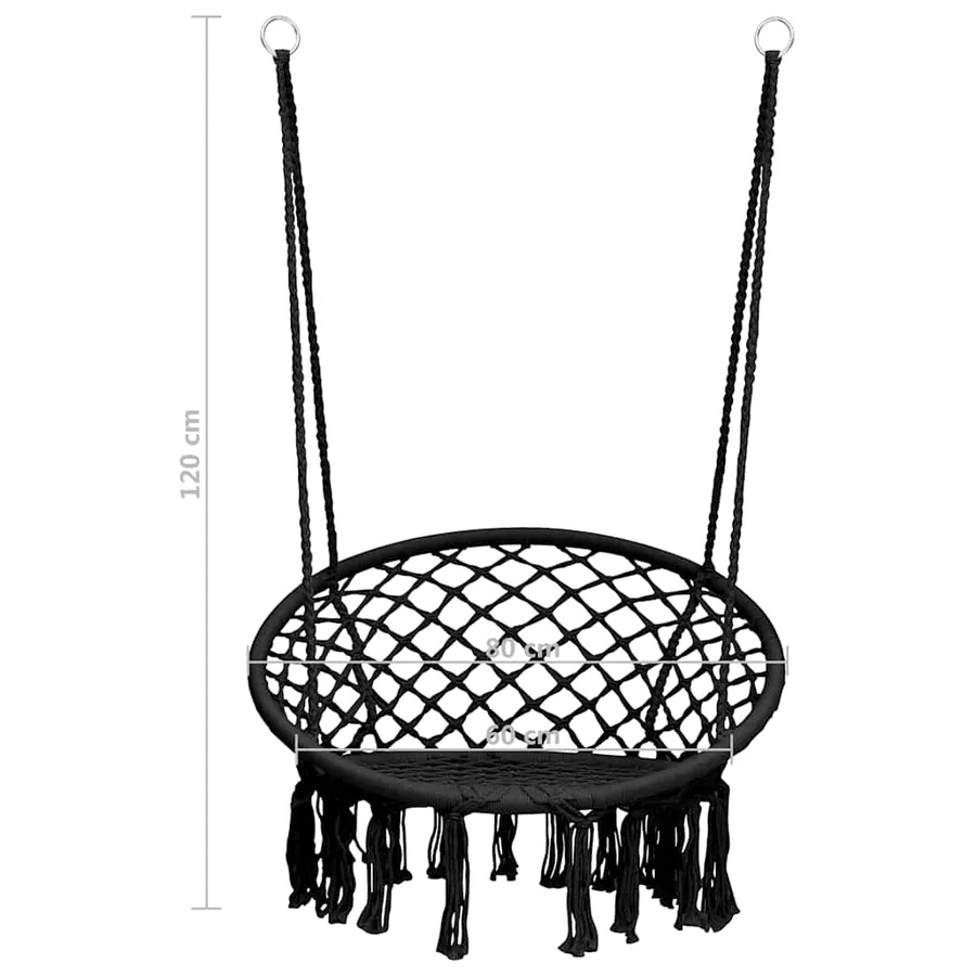 Chaise à bascule en hamac 80 cm Anthracite - 8