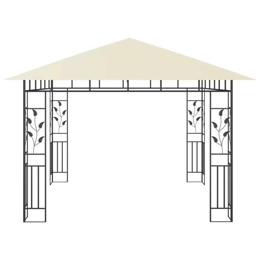 Tonnelle avec moustiquaire et lumières LED 3x3x2,73 m Crème - 6
