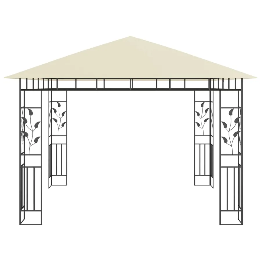Tonnelle avec moustiquaire et lumières LED 3x3x2,73 m Crème - 7