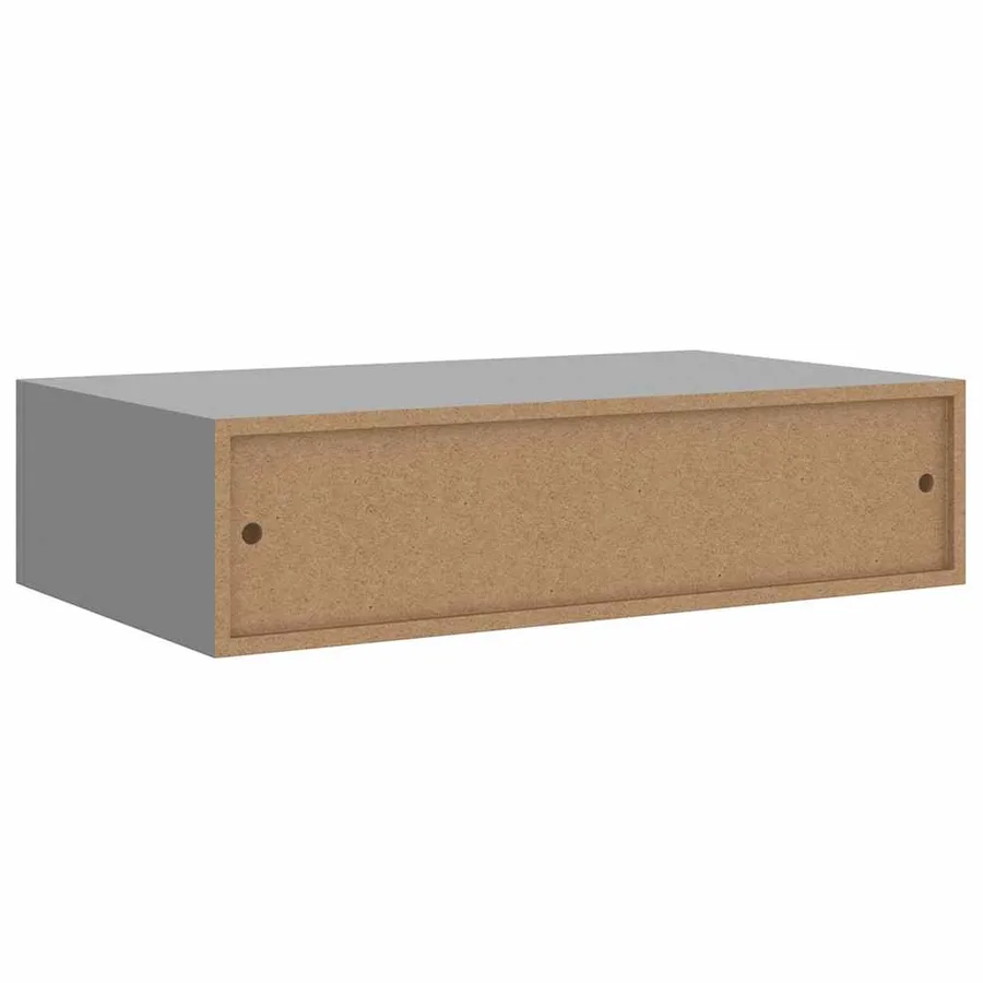 Étagère à tiroir murale gris 40x23,5x10 cm MDF - 8