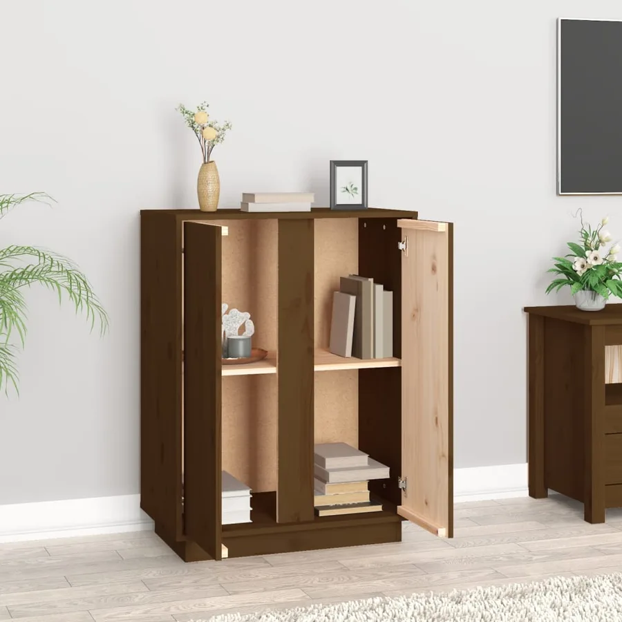 Buffet Marron miel 60x35x80 cm Bois massif de pin - 3