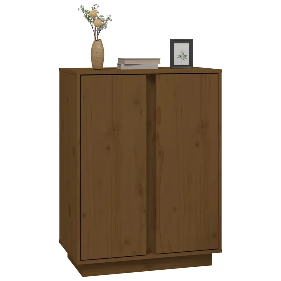 Buffet Marron miel 60x35x80 cm Bois massif de pin - 4