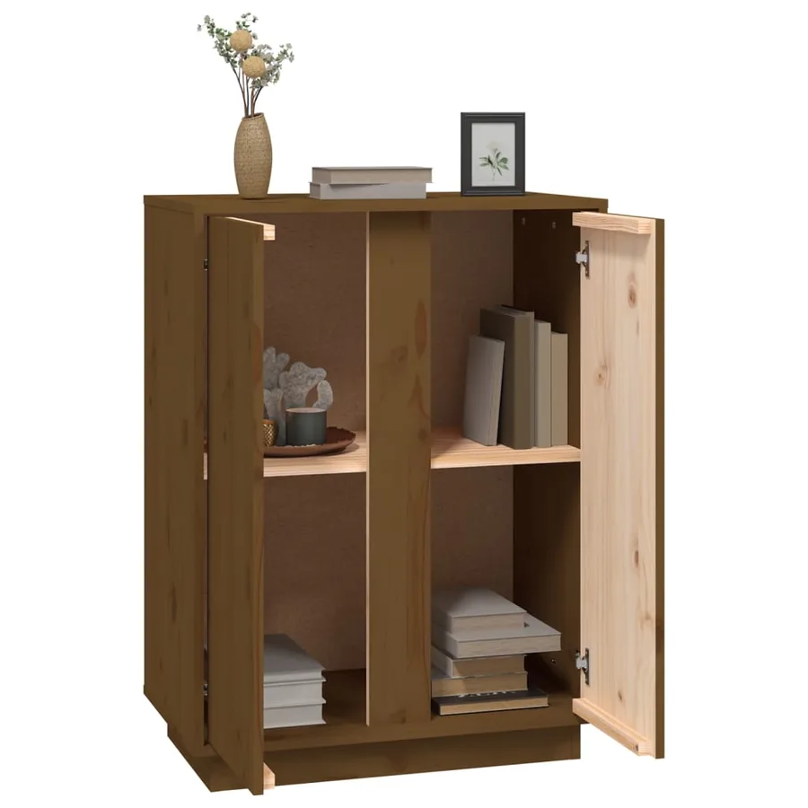 Buffet Marron miel 60x35x80 cm Bois massif de pin - 5