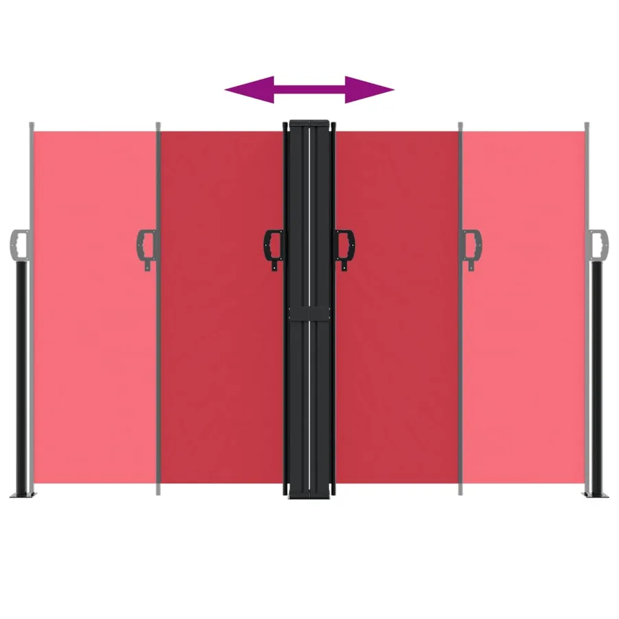 Auvent latéral rétractable rouge 160x600 cm - 5