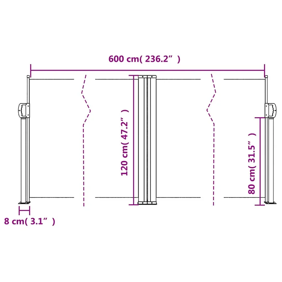 Auvent latéral rétractable bleu 120x600 cm - 10