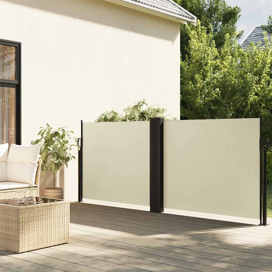 Auvent latéral rétractable crème 100x600 cm