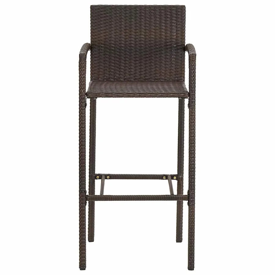 Ensemble de bar de jardin 5 pcs marron bois massif acacia rotin - 6