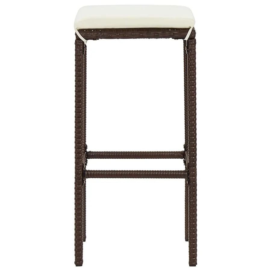 Ensemble de bar de jardin 5 pcs marron bois massif acacia rotin - 6