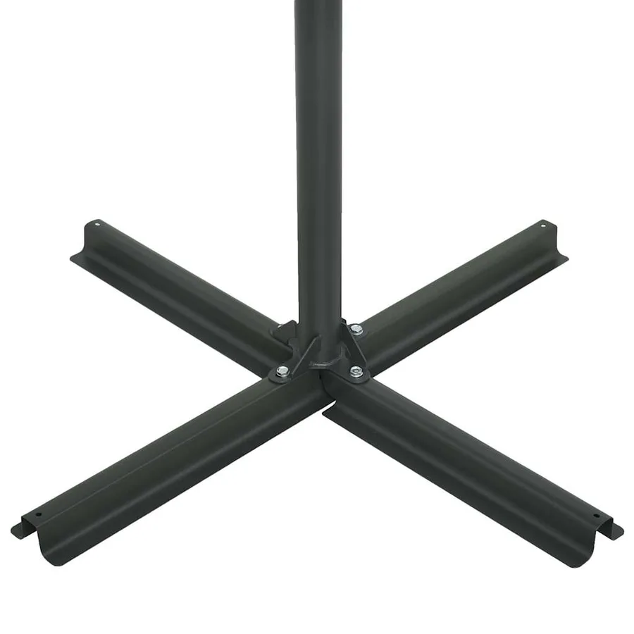Parasol d'extérieur et poteau en aluminium 460x270 cm Noir - 9