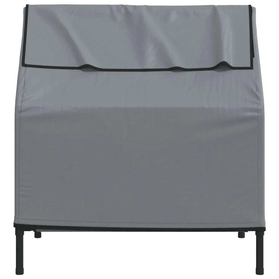 Niche pour chien gris clair tissu oxford et acier - 5