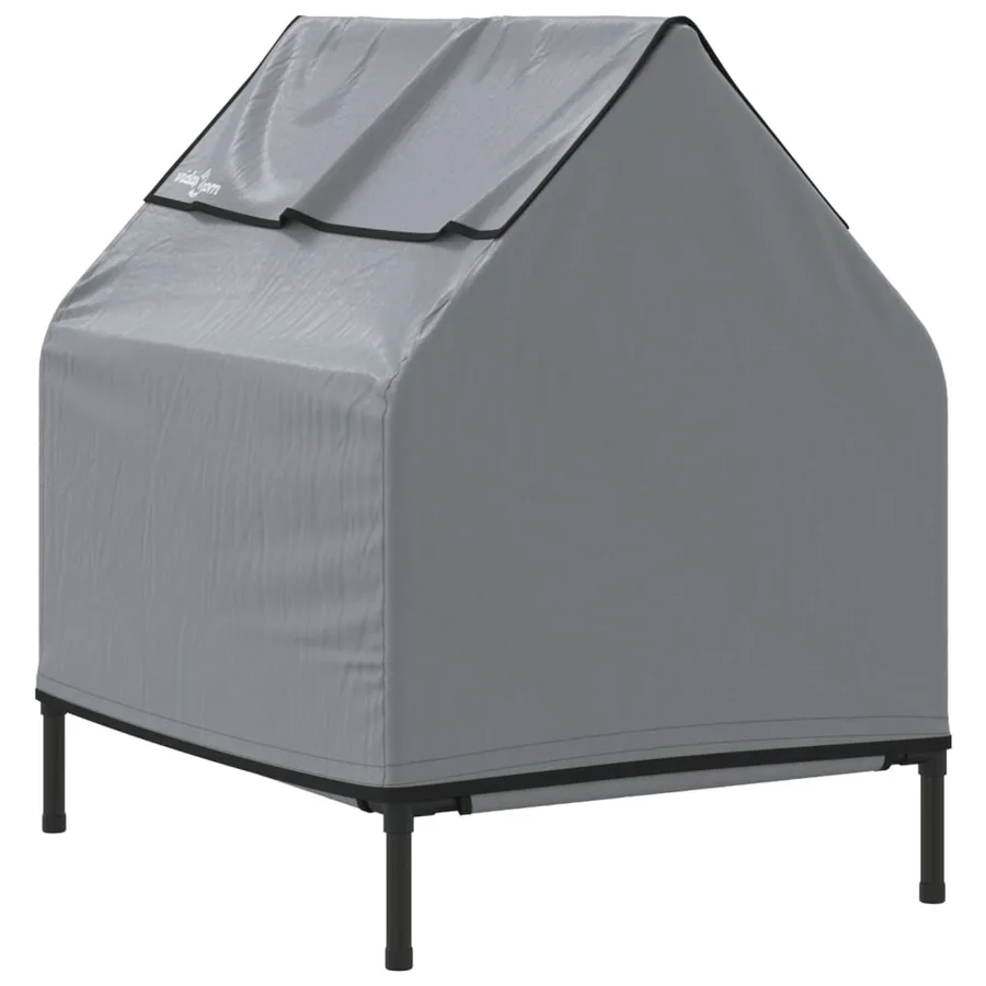 Niche pour chien gris clair tissu oxford et acier - 6