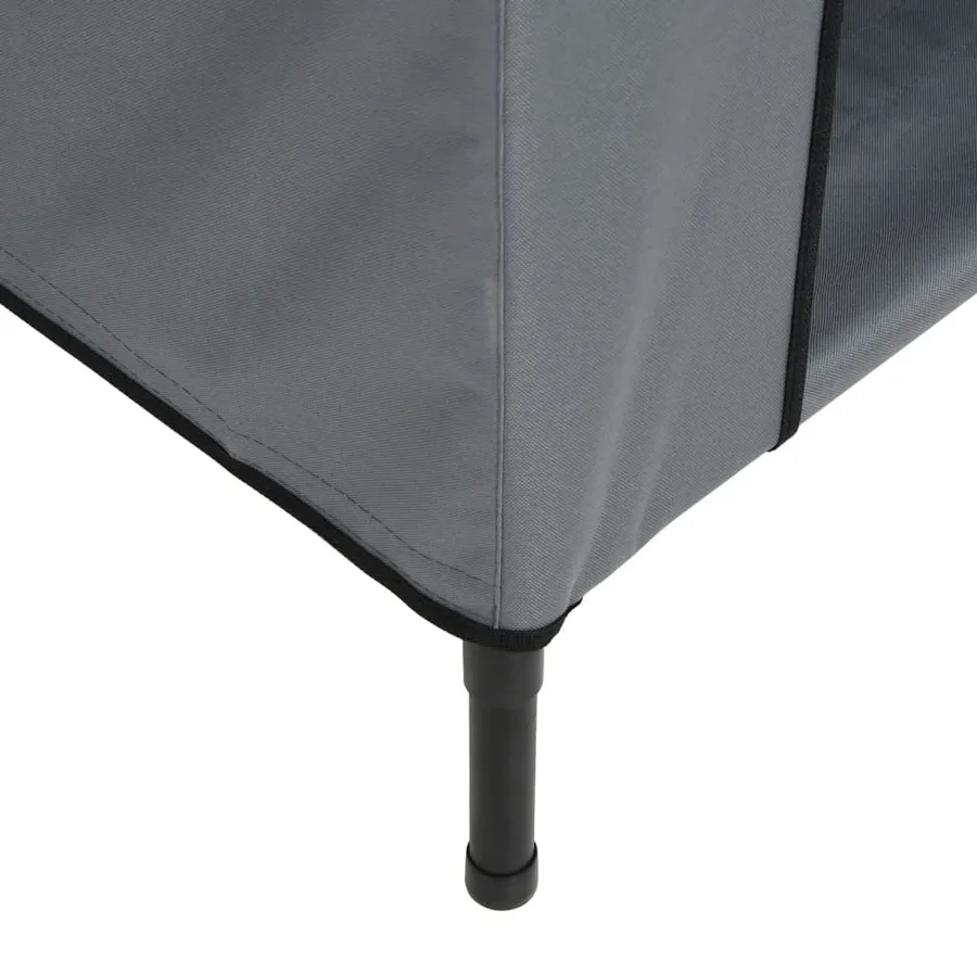 Niche pour chien gris clair tissu oxford et acier - 9