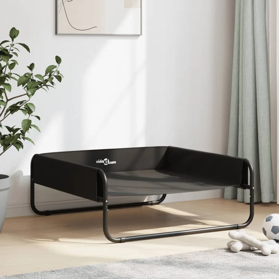 Lit surélevé pour chien anthracite tissu Oxford et acier - 3