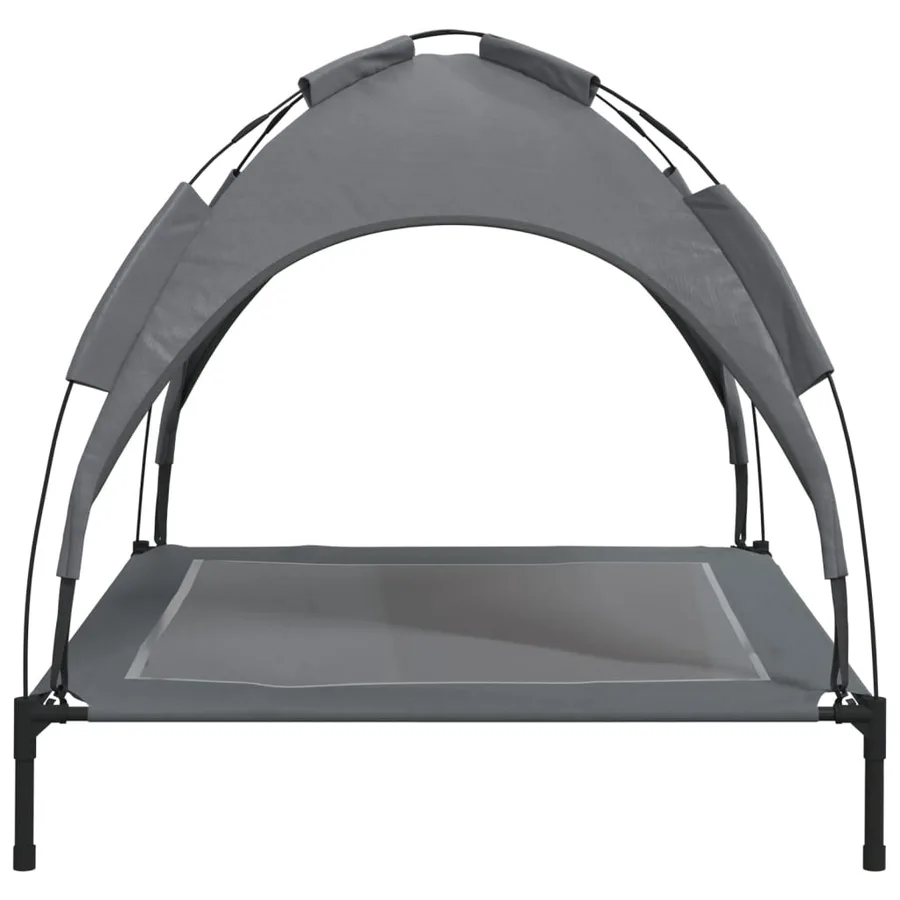 Lit pour chien avec auvent anthracite tissu Oxford et acier - 5