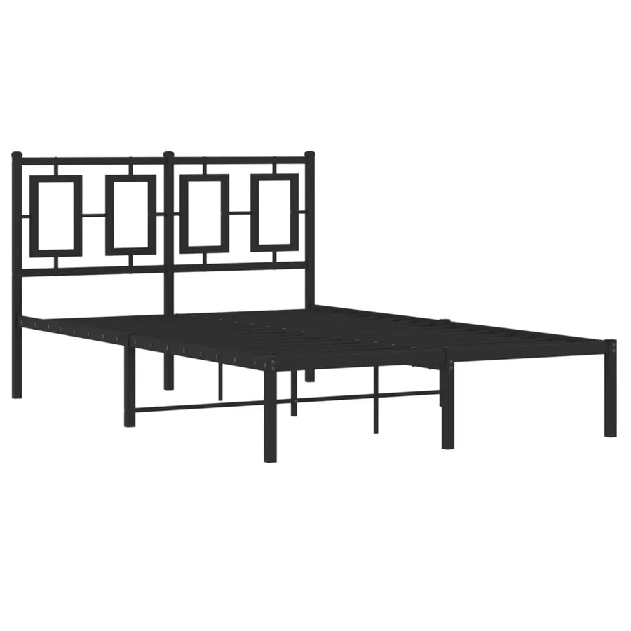 Cadre de lit métal sans matelas avec tête de lit noir 120x200cm - 3
