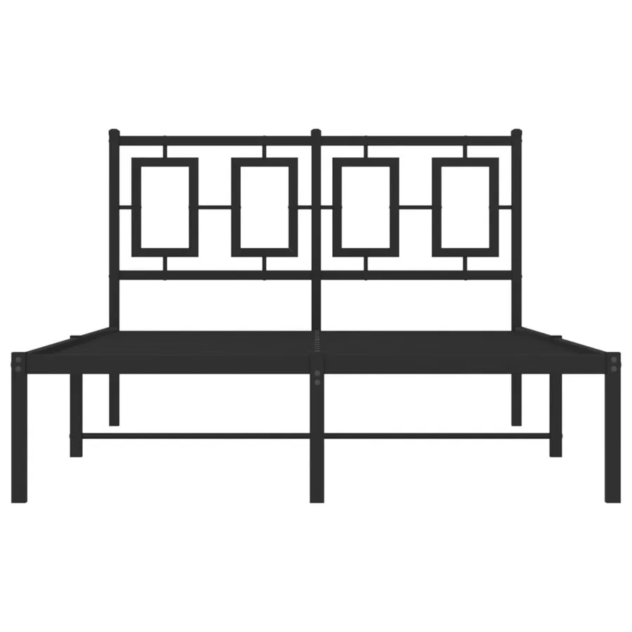 Cadre de lit métal sans matelas avec tête de lit noir 120x200cm - 5