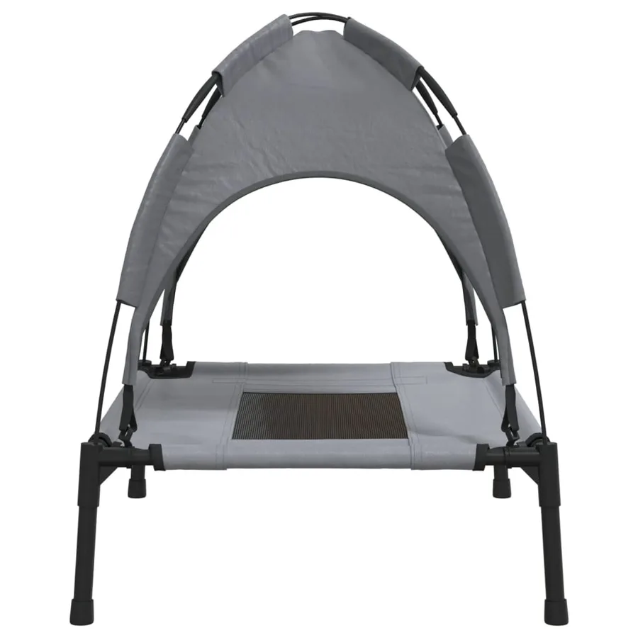 Lit pour chien avec auvent anthracite tissu Oxford et acier - 5