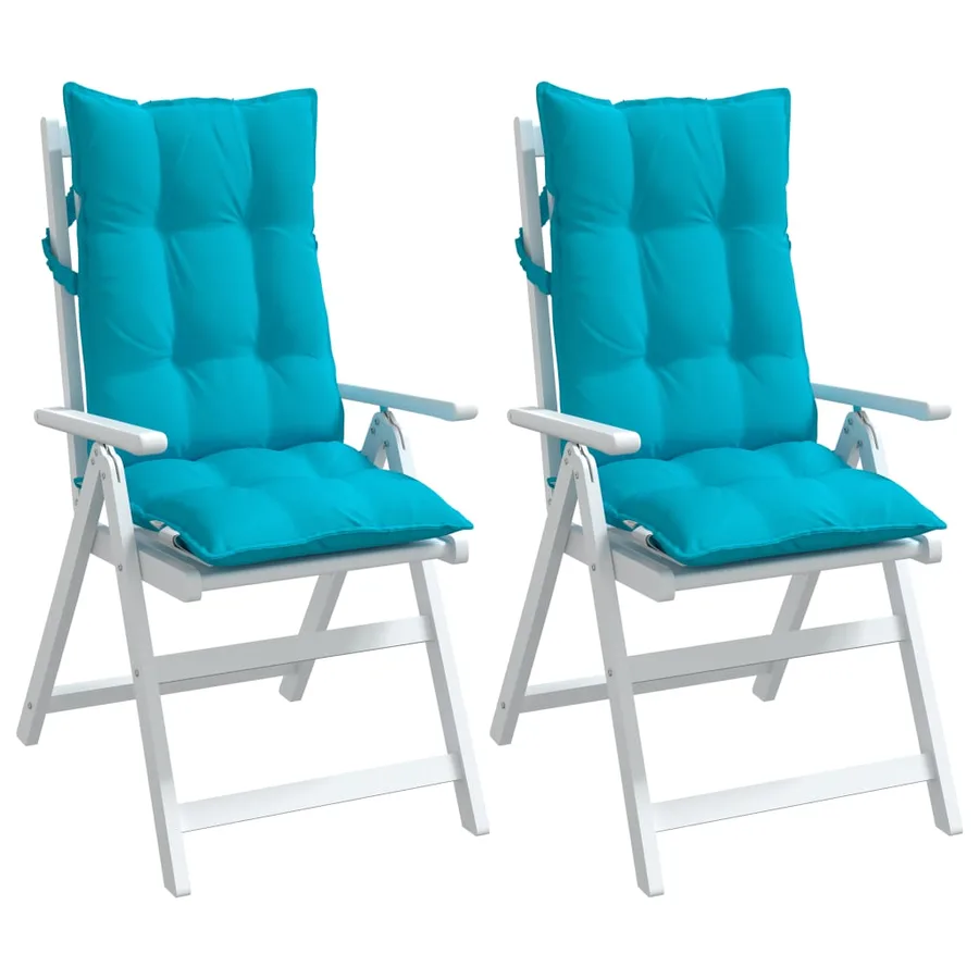 Coussins de chaise à dossier haut lot de 2 turquoise - 4