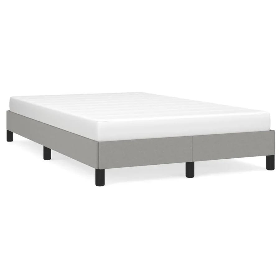 Cadre de lit sans matelas gris clair 120x190 cm tissu - 2