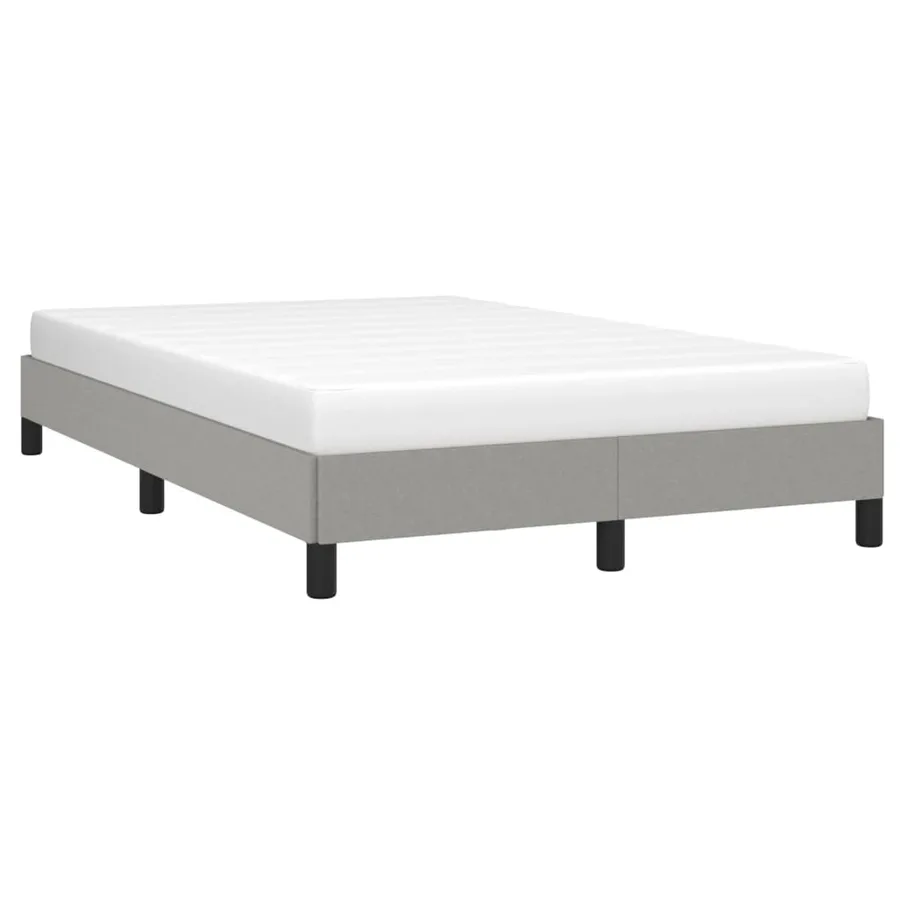 Cadre de lit sans matelas gris clair 120x190 cm tissu - 4
