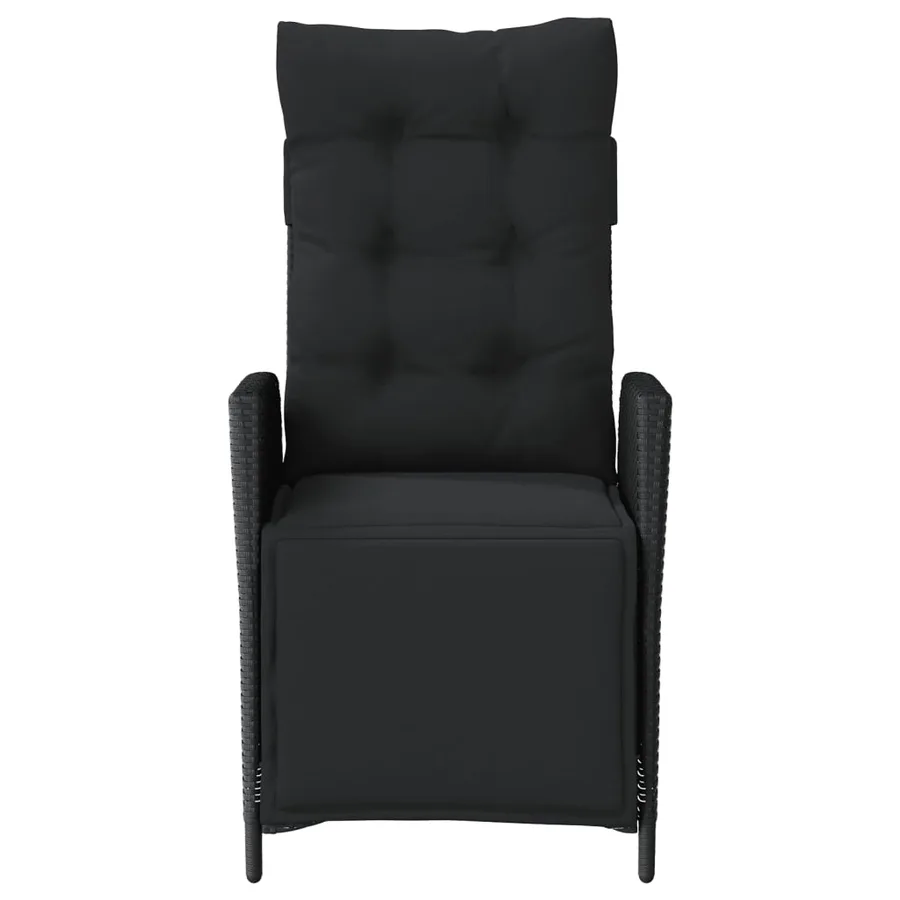 Ensemble de bistro 3 pcs avec coussins noir résine tressée - 5