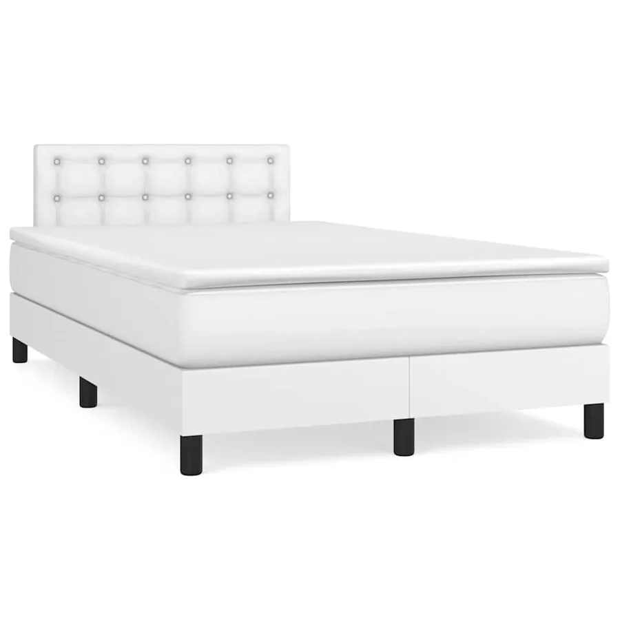 Sommier à lattes de lit matelas LED blanc 120x190 cm similicuir - 3