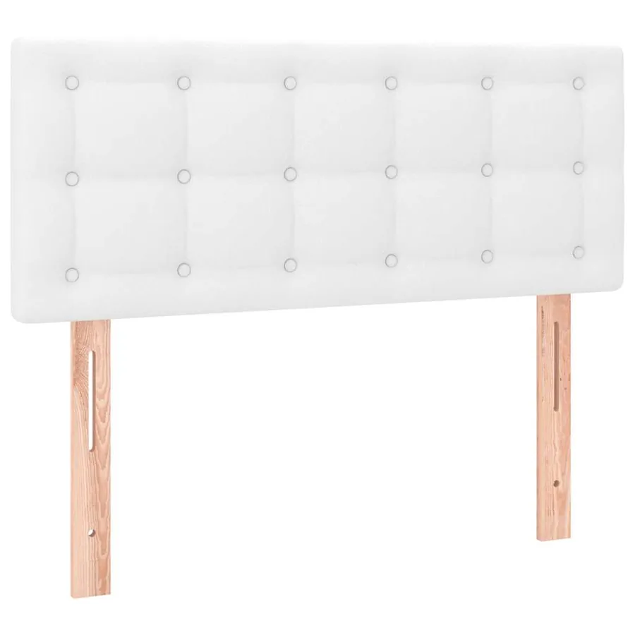 Sommier à lattes de lit matelas LED blanc 120x190 cm similicuir - 8