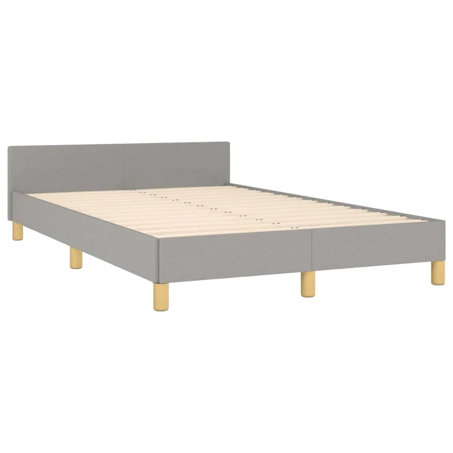 Cadre de lit sans matelas gris clair 120x190 cm tissu - 5