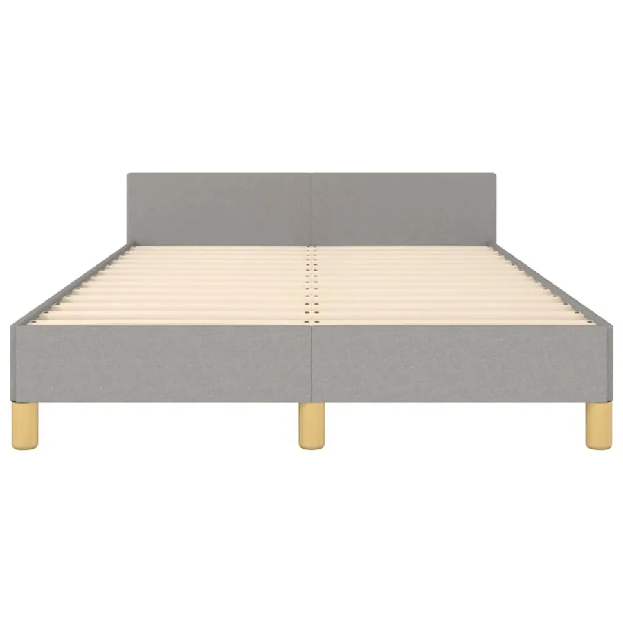 Cadre de lit sans matelas gris clair 120x190 cm tissu - 6