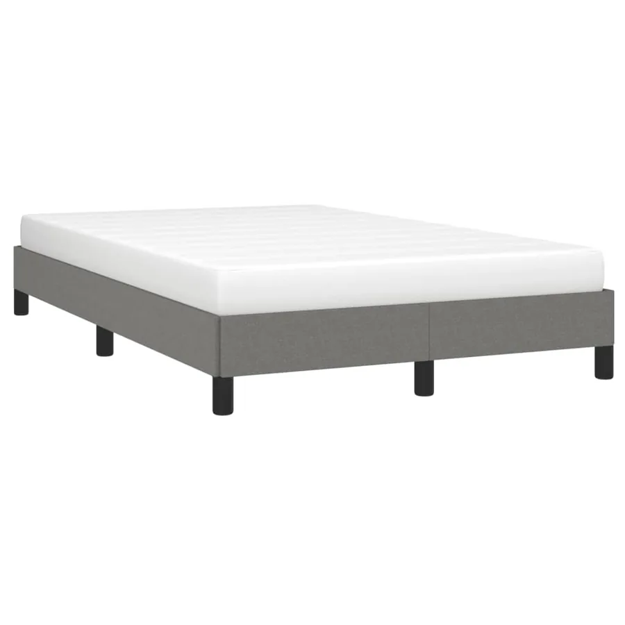 Cadre de lit sans matelas gris foncé 120x190 cm tissu - 4