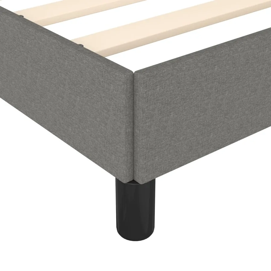 Cadre de lit sans matelas gris foncé 120x190 cm tissu - 7
