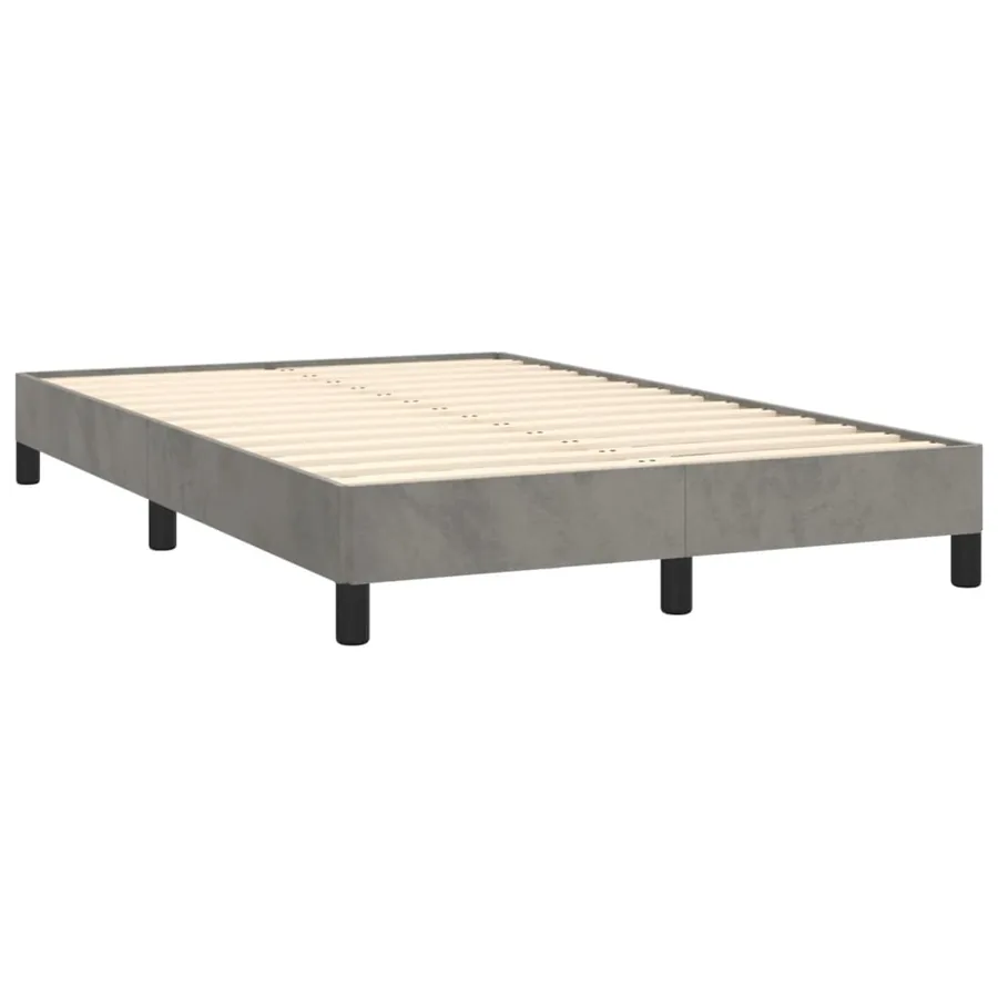 Cadre de lit sans matelas gris clair 120x190 cm velours - 3