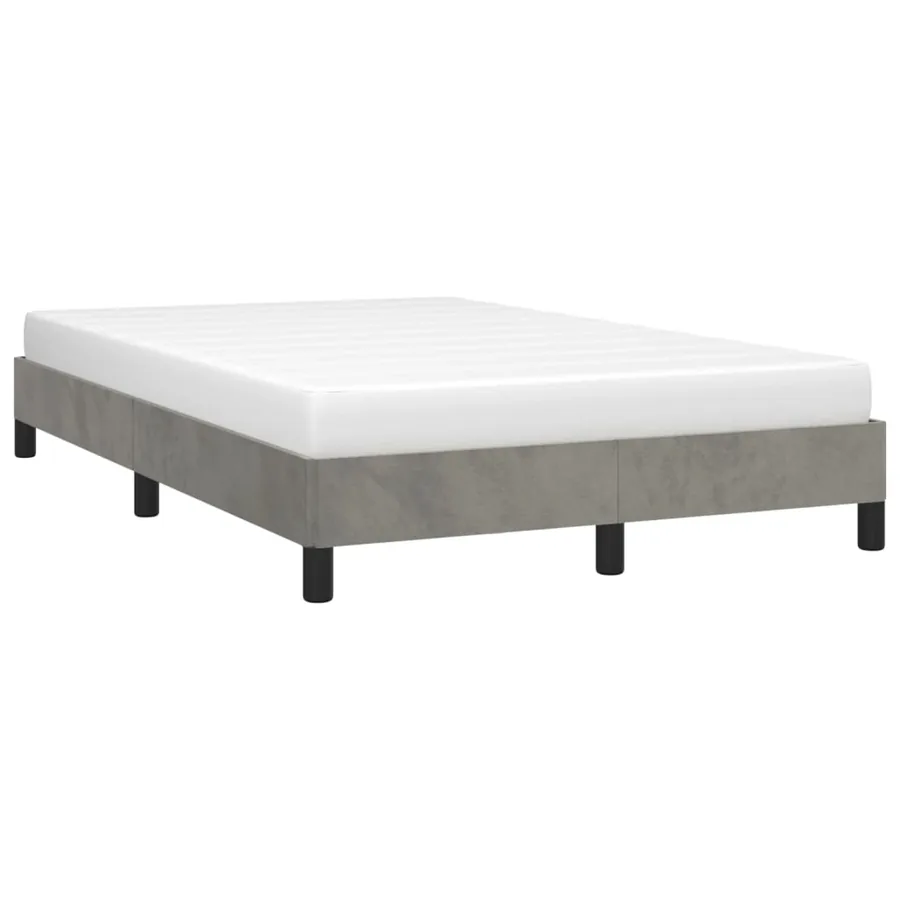 Cadre de lit sans matelas gris clair 120x190 cm velours - 4