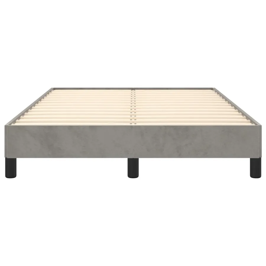 Cadre de lit sans matelas gris clair 120x190 cm velours - 5