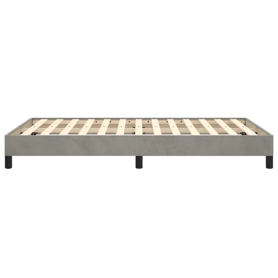 Cadre de lit sans matelas gris clair 120x190 cm velours - 6