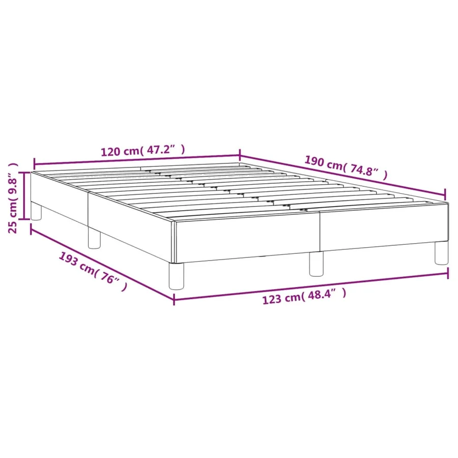 Cadre de lit sans matelas gris clair 120x190 cm velours - 9