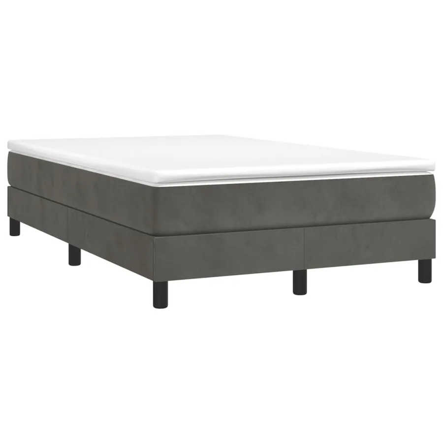 Sommier à lattes de lit et matelas gris foncé 120x190cm velours - 2