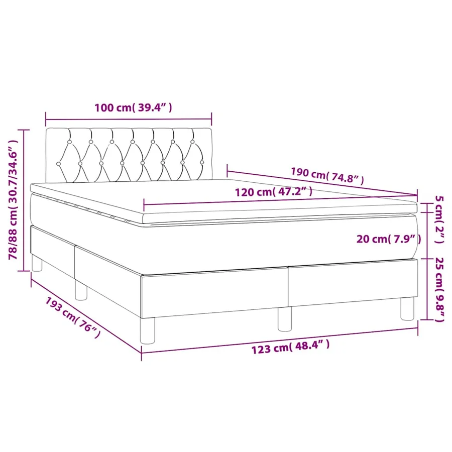 Sommier à lattes de lit avec matelas vert foncé 120x190 cm - 9