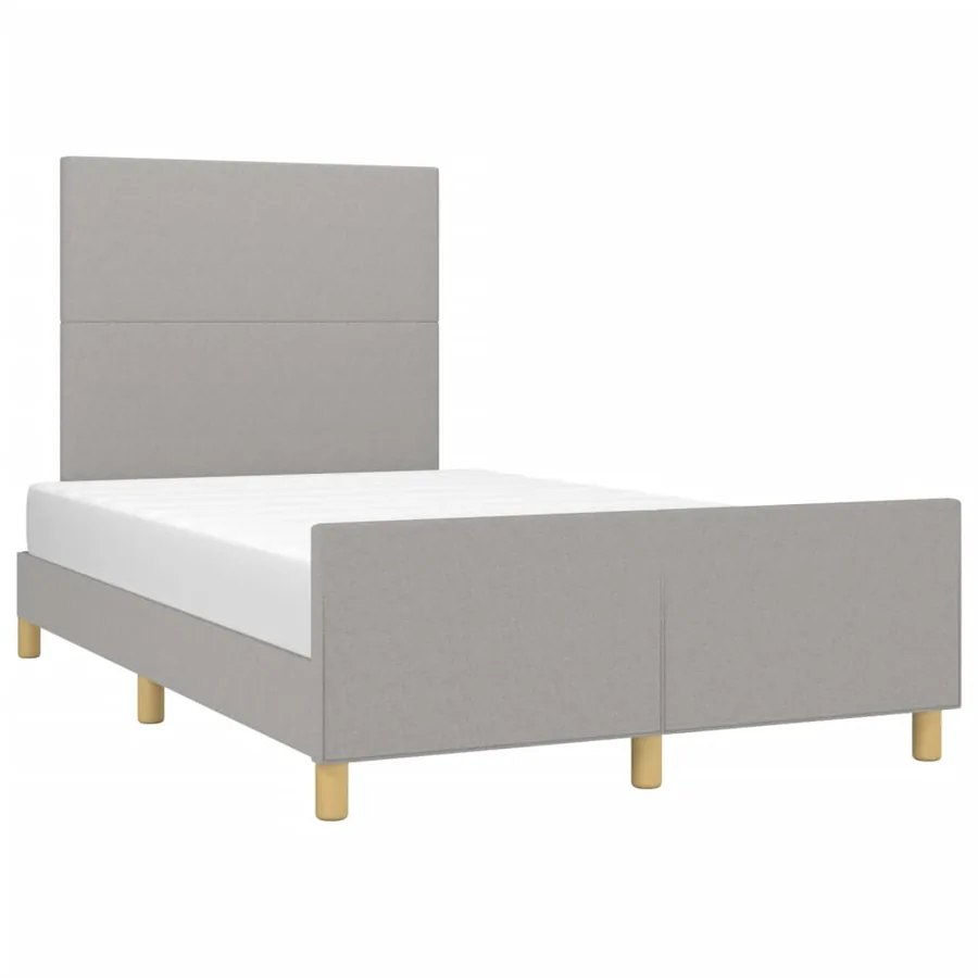 Cadre de lit sans matelas gris clair 120x190 cm tissu - 4